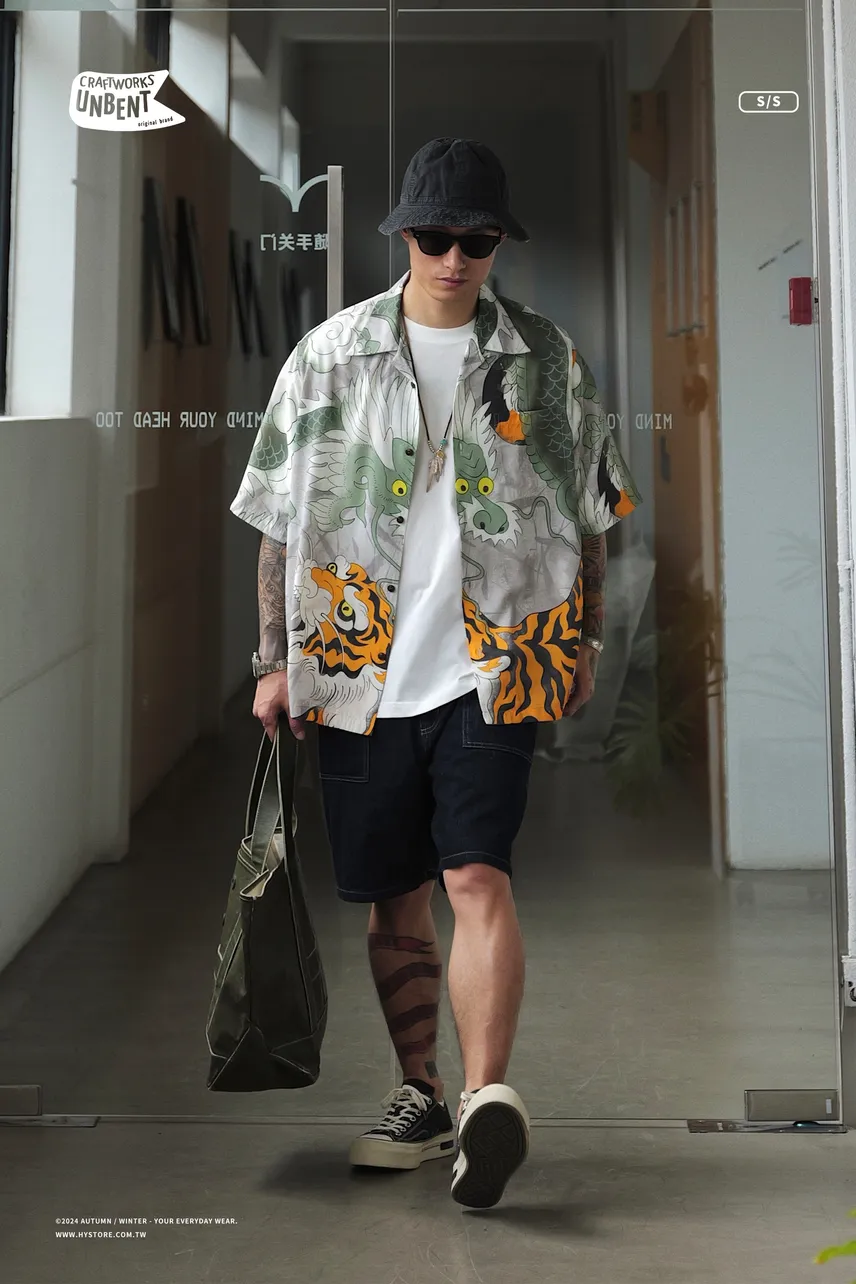UNBENT Aloha 日本浮世繪龍虎短襯衫- H.Y Select Store