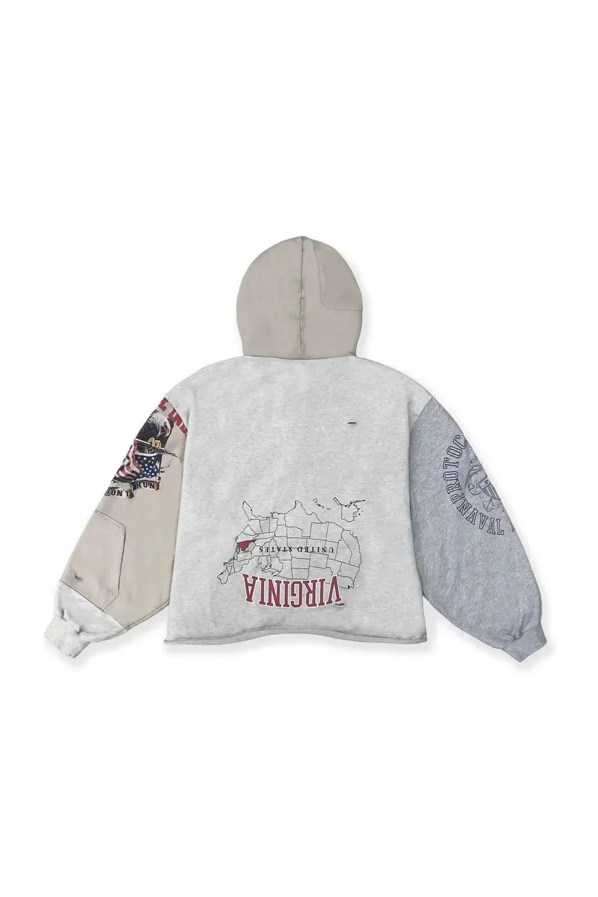 Protocol Index UPSIDE DOWN ZIP HOODIE (IVORY) - LAX STUDIO
