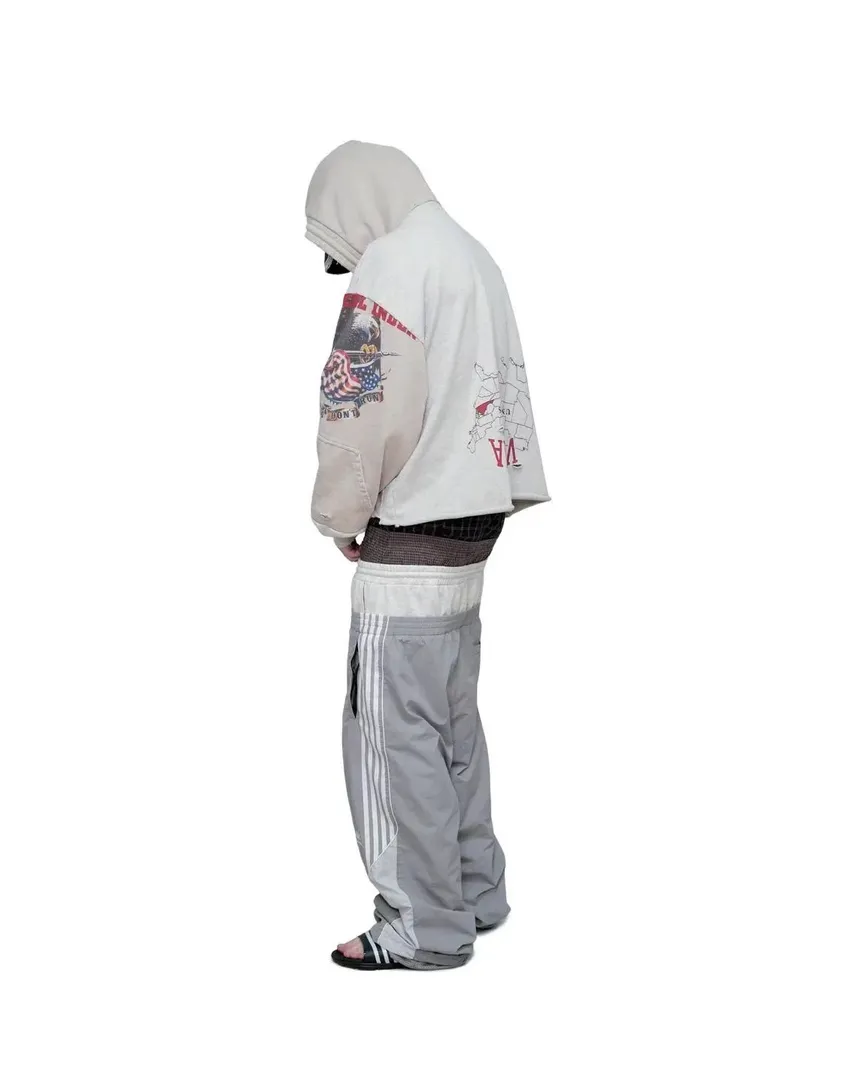 Protocol Index 3 LAYERED TRACK PANTS (GREY) - LAX STUDIO